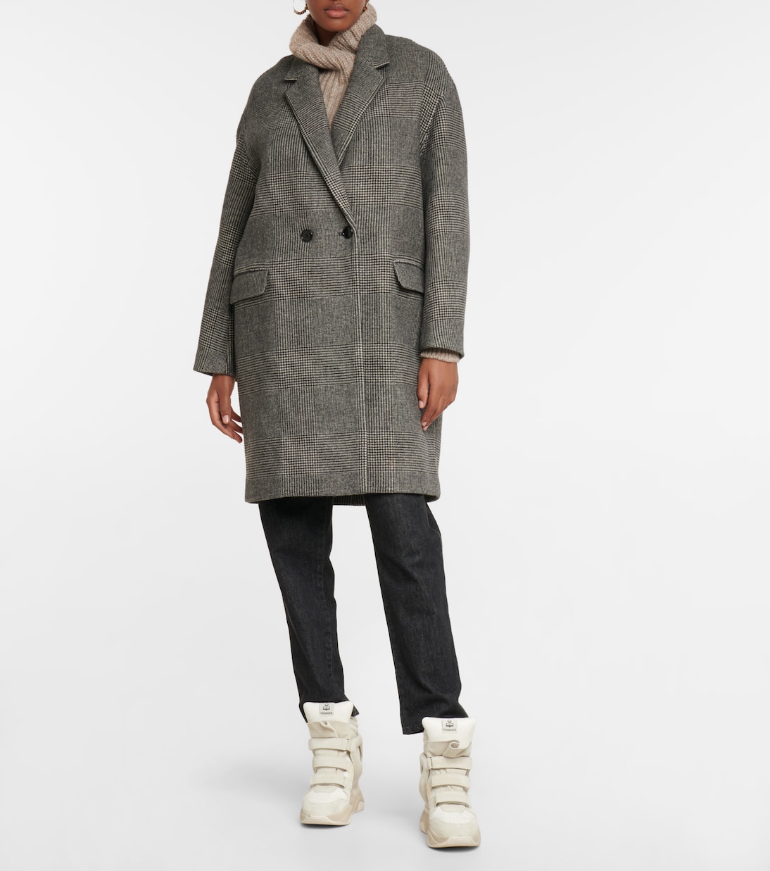 Efegozi checked virgin wool coat | Isabel Marant