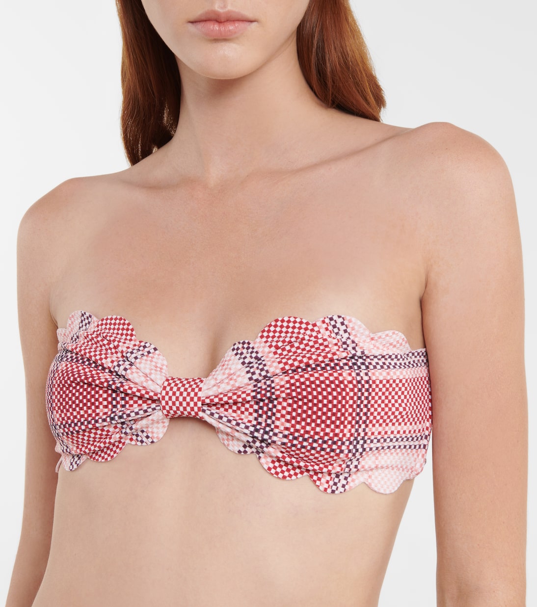 Kariertes Bikini-Oberteil Antibes | Marysia