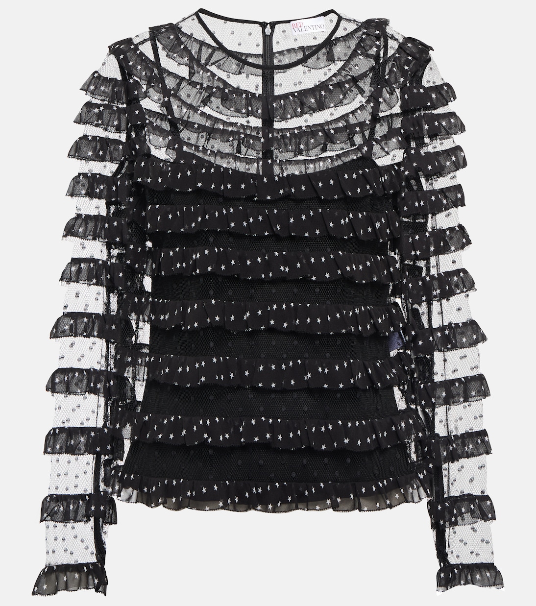 Blusa Point d'esprit in tulle | REDValentino