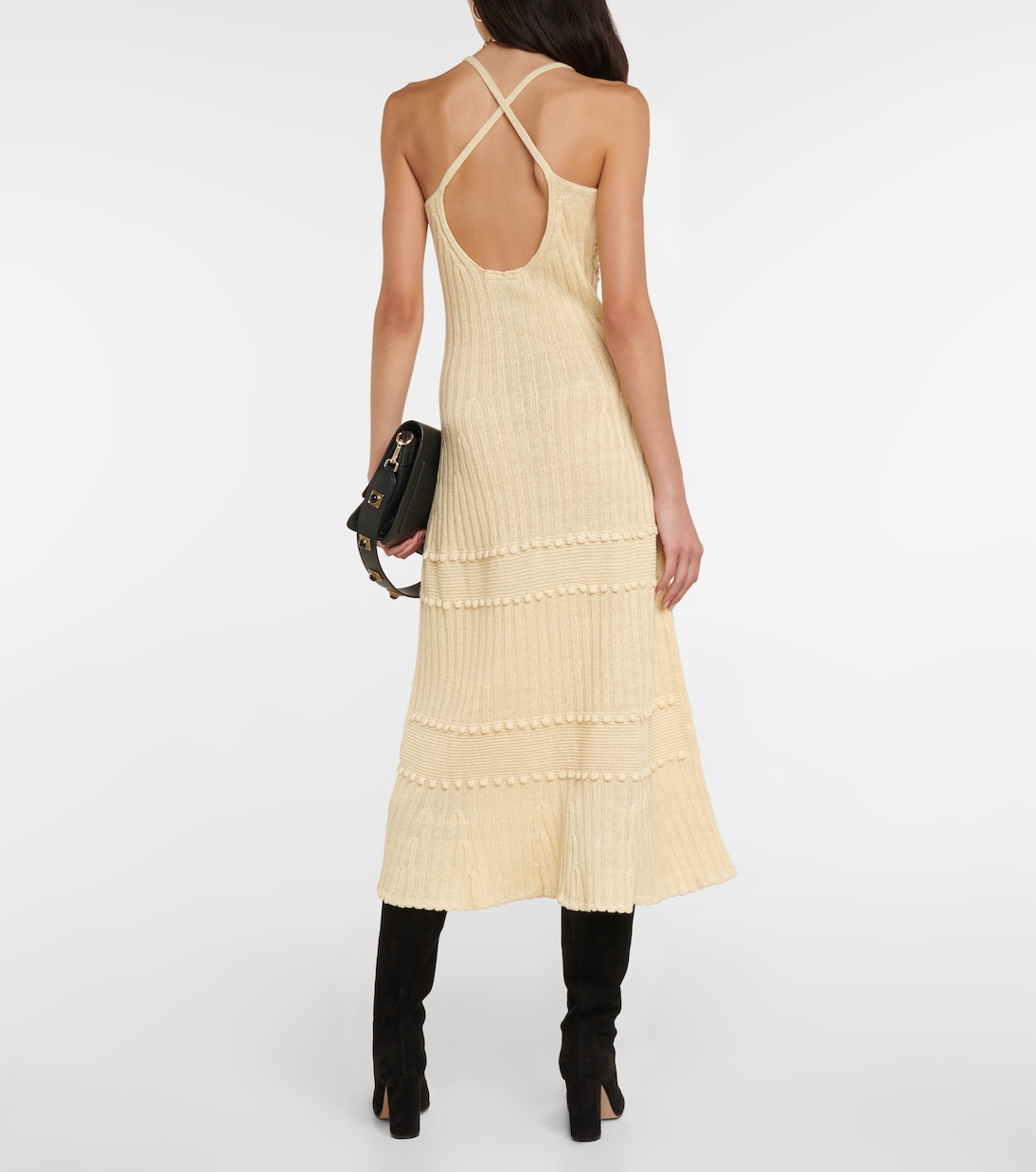 Linen and silk knit midi dress | Etro