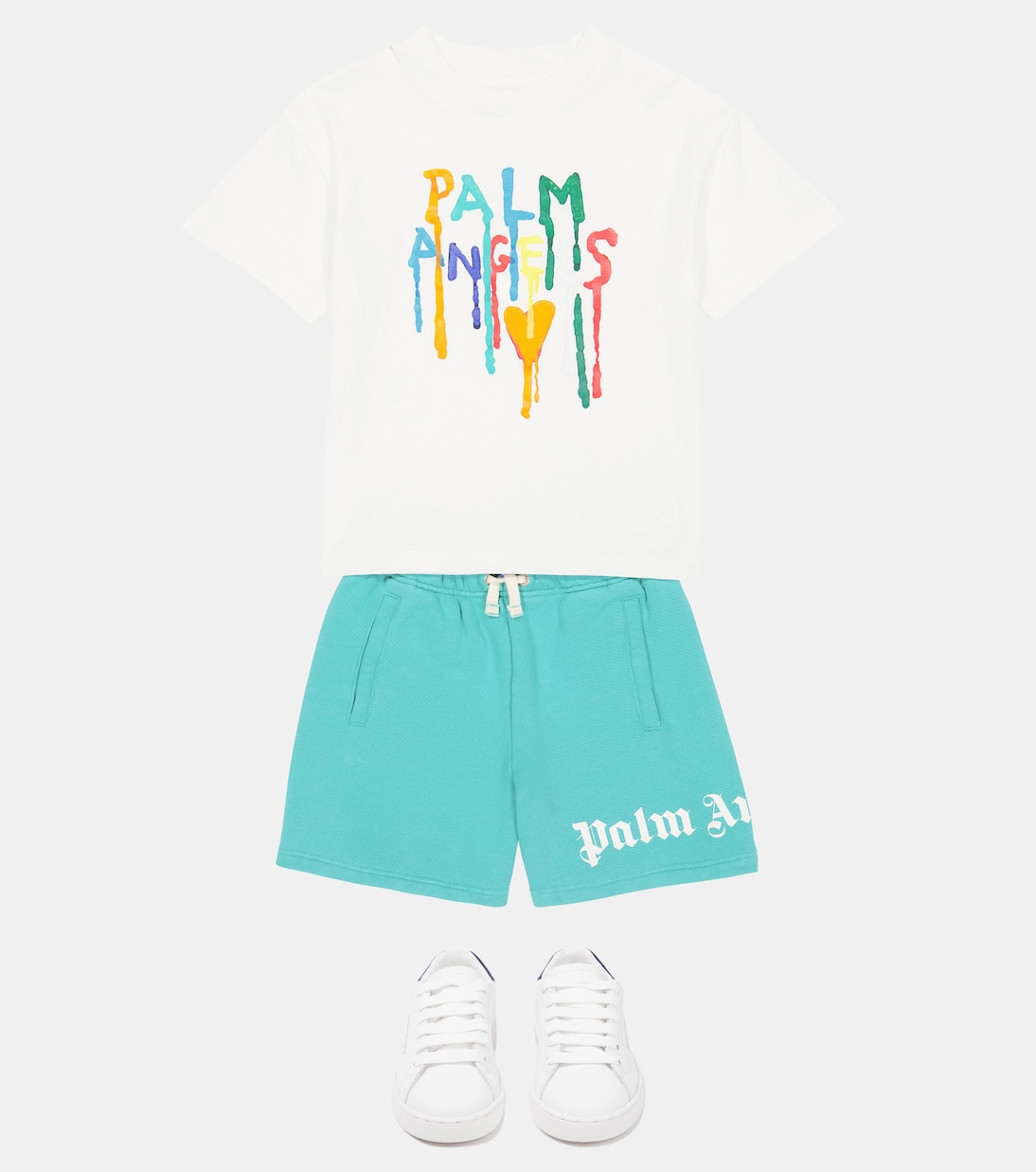 Logo cotton shorts | Palm Angels Kids