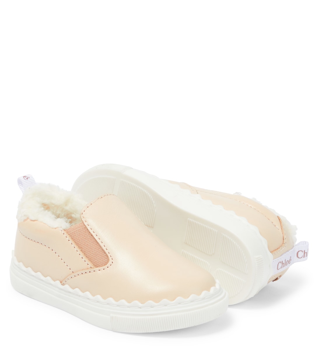 Bebé - zapatillas de borrego sintético y piel | Chloé Kids