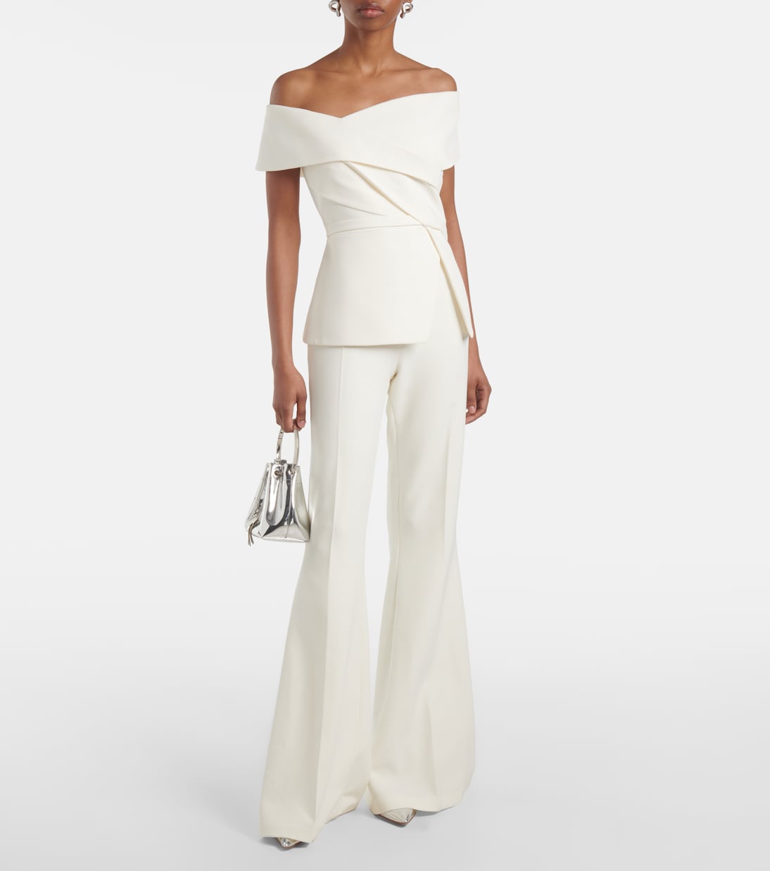 Safiyaa Abito da Sposa Eimear con Top in Crêpe Spalla Scoperta