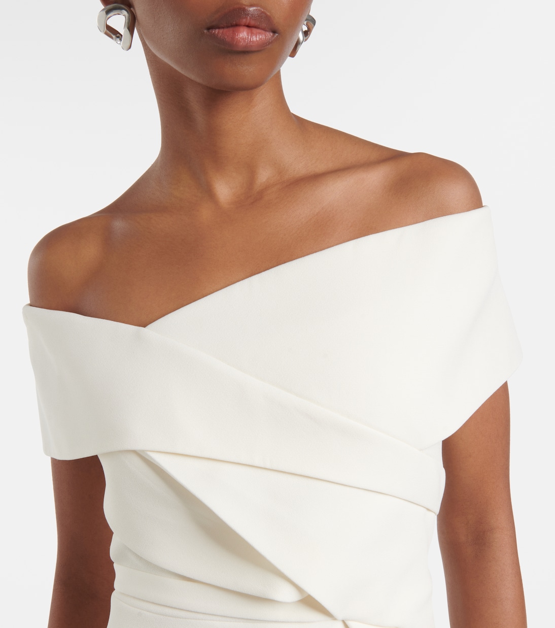 Safiyaa Abito da Sposa Eimear con Top in Crêpe Spalla Scoperta