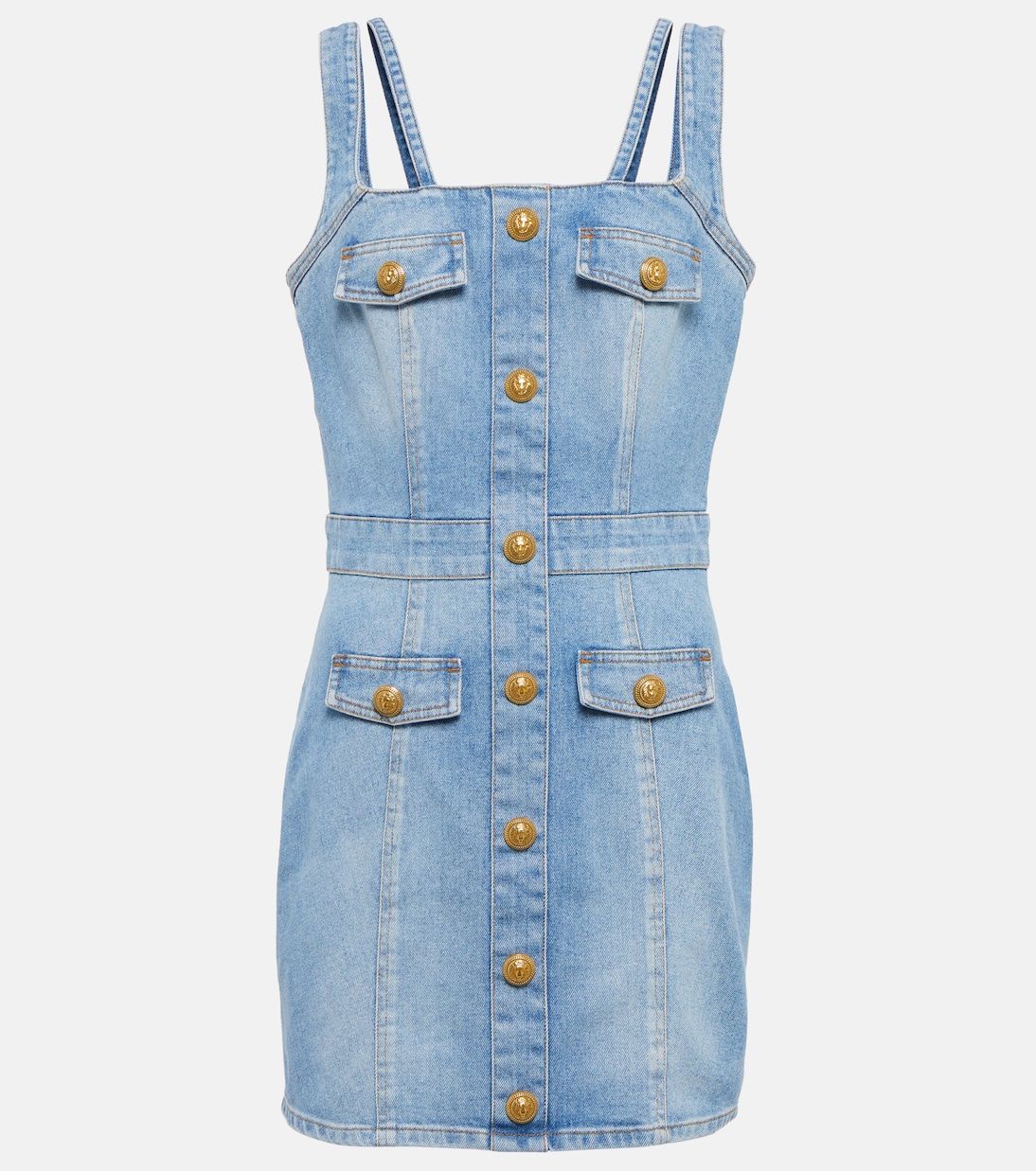 Embellished denim minidress | Balmain