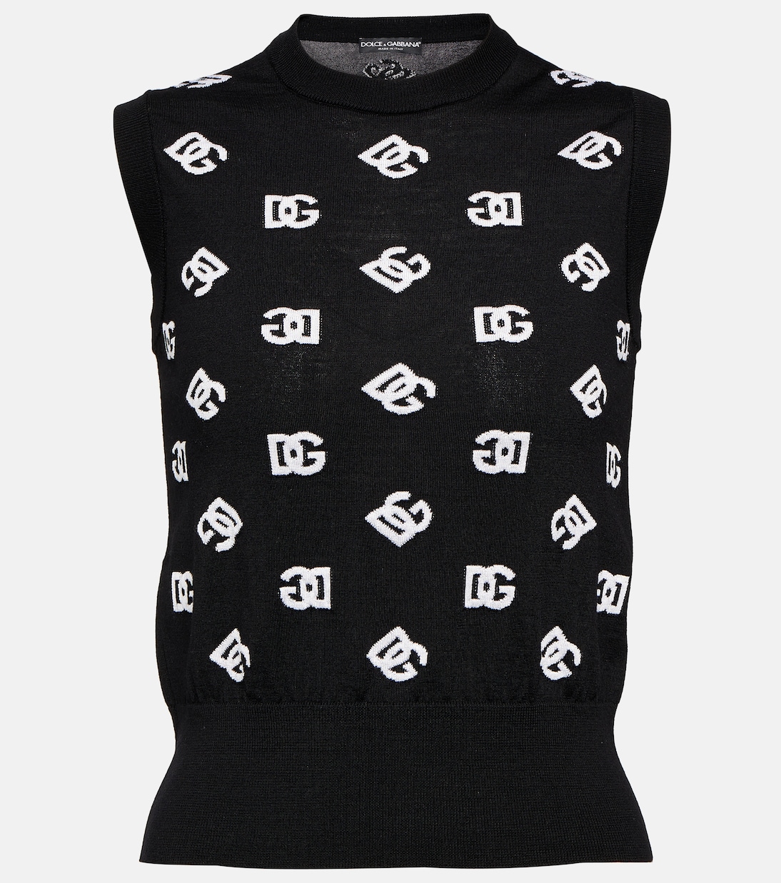 Top de lana y seda con logo | Dolce&Gabbana