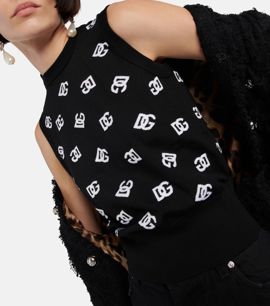 Top de lana y seda con logo | Dolce&Gabbana