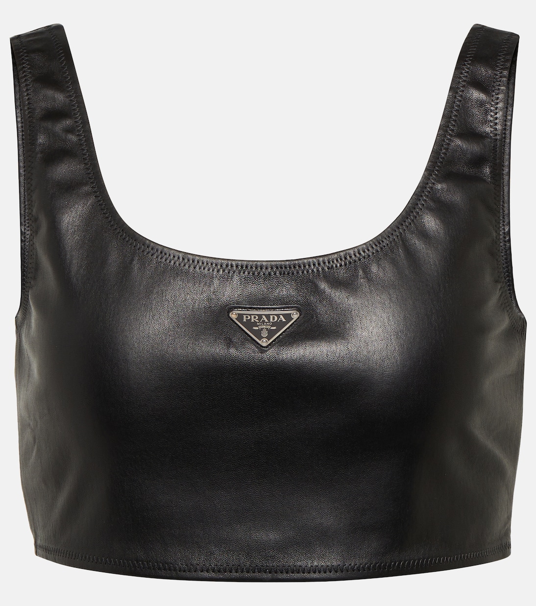 Cropped-Top aus Leder | Prada