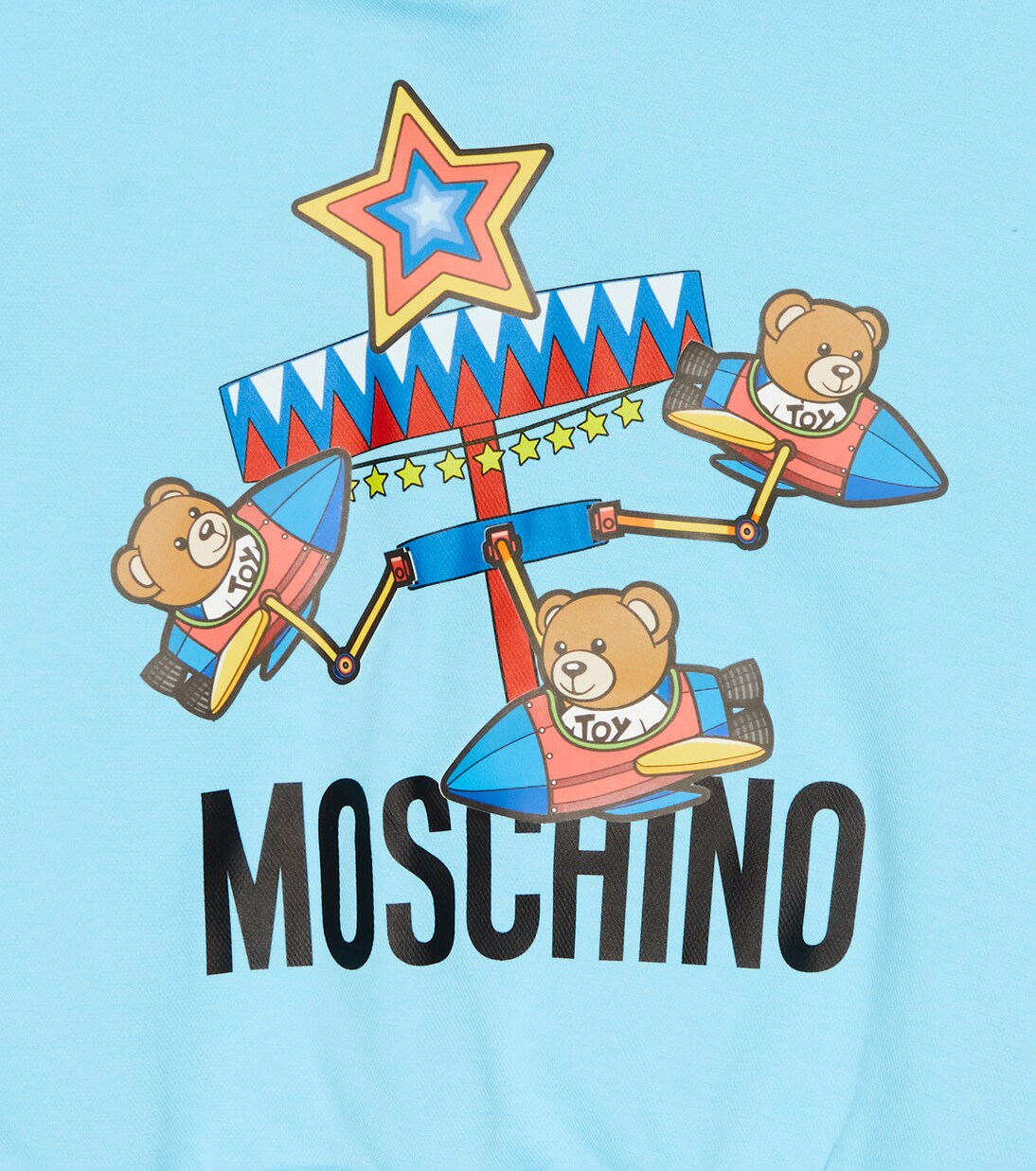 Felpa in cotone con cappuccio e orsetto | Moschino Kids