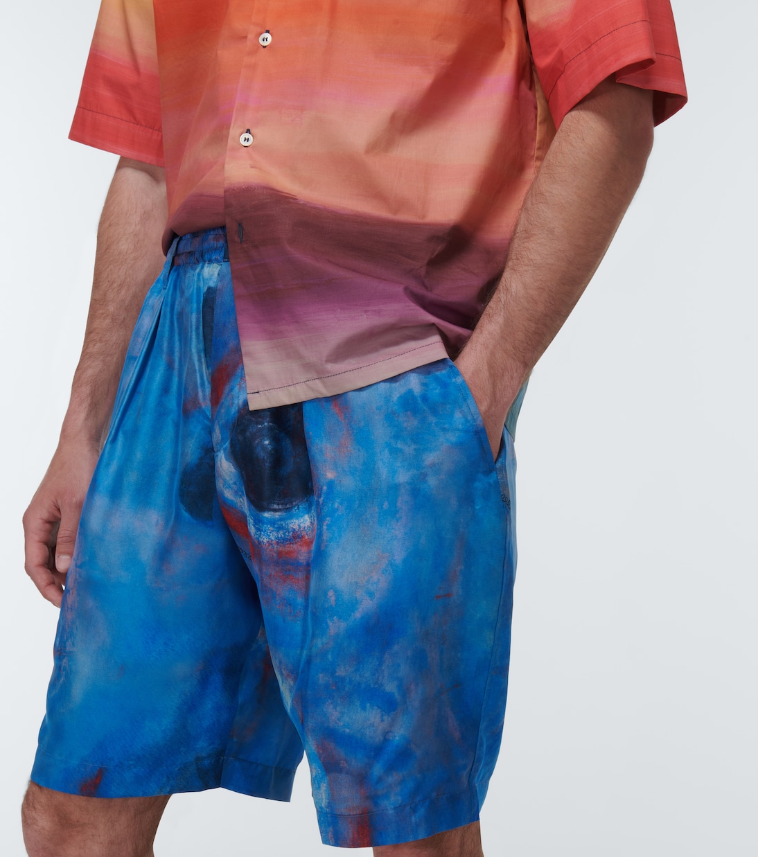 Shorts de seda estampados | Marni