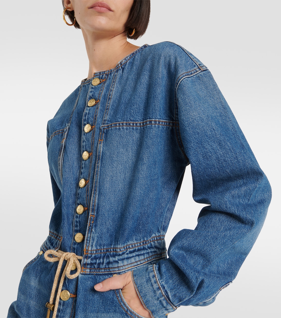 Ulla johnson dawn denim jumpsuit clearance