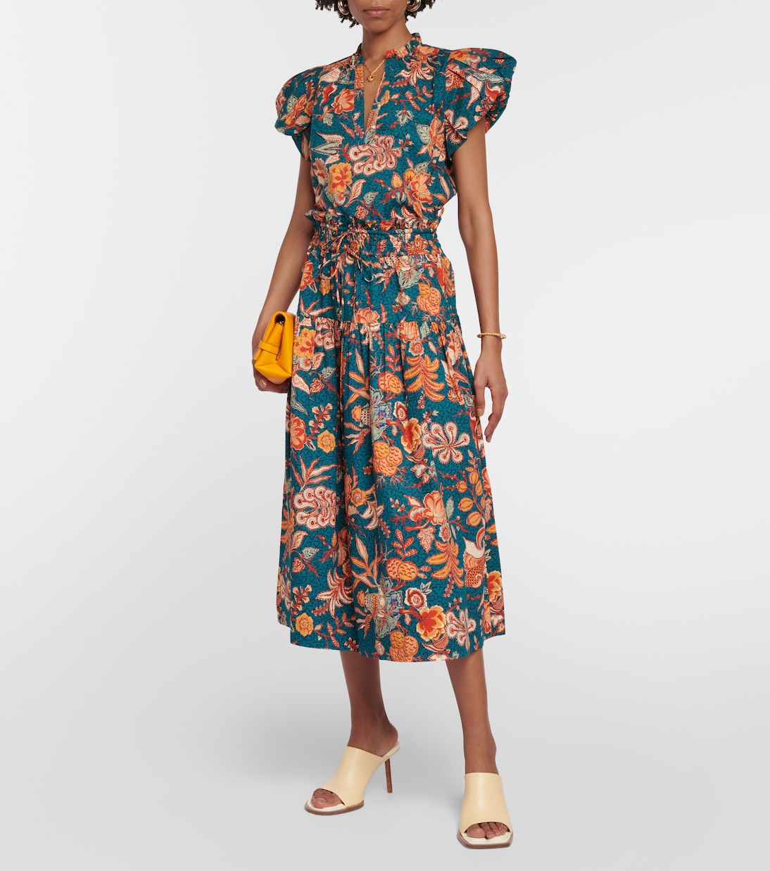 High-Rise-Midirock Kyra aus Baumwolle | Ulla Johnson