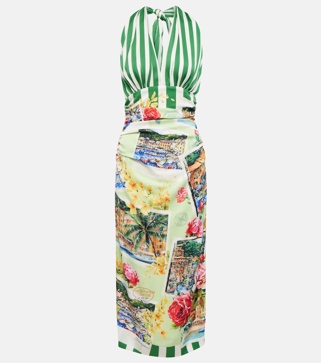 Robe midi Portofino en soie mélangée | Dolce&Gabbana