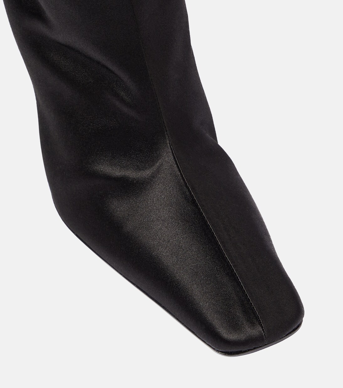 Faux fur-trimmed satin ankle boots | Magda Butrym