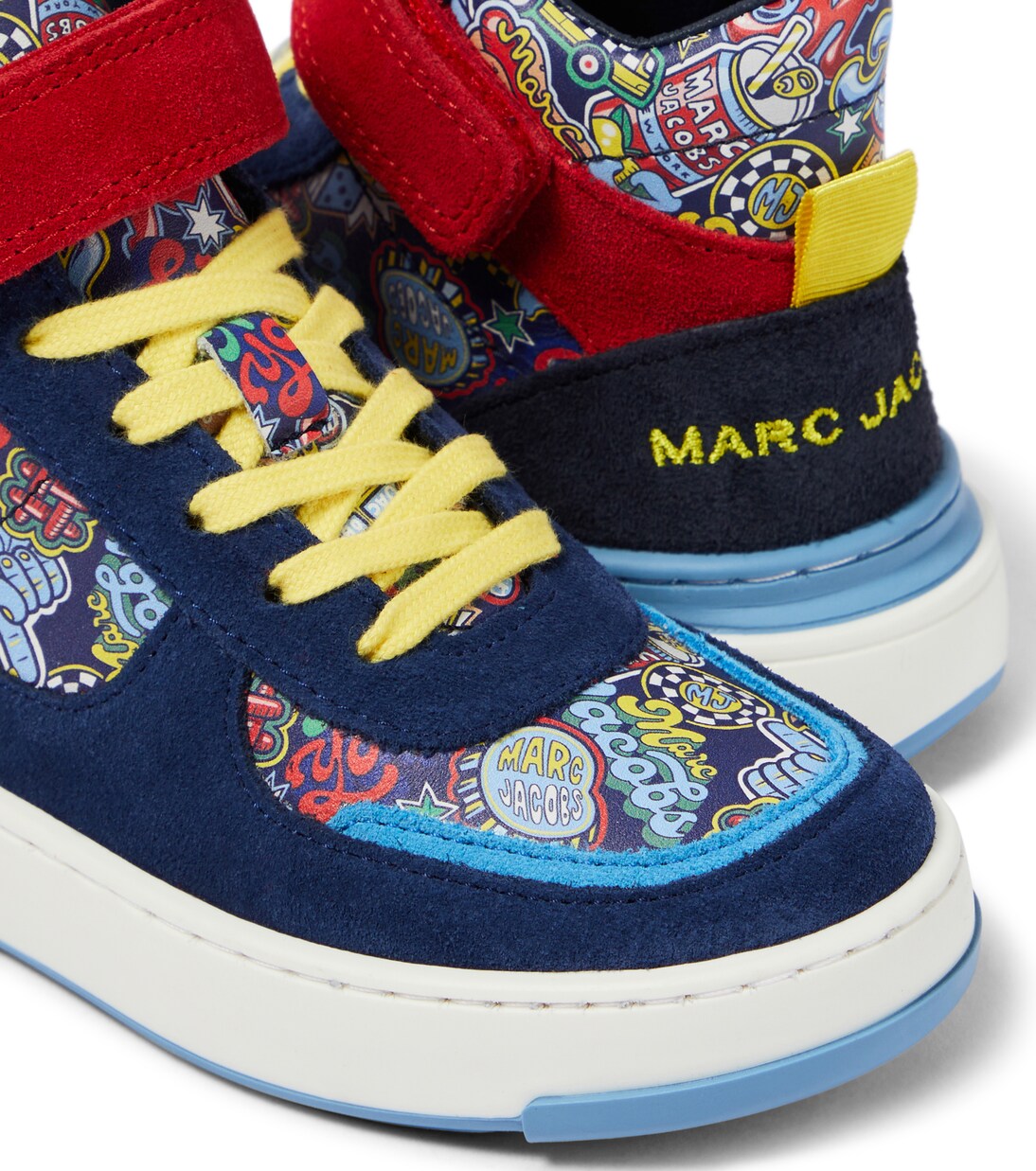 Sneakers in pelle e suede con stampa | Marc Jacobs Kids