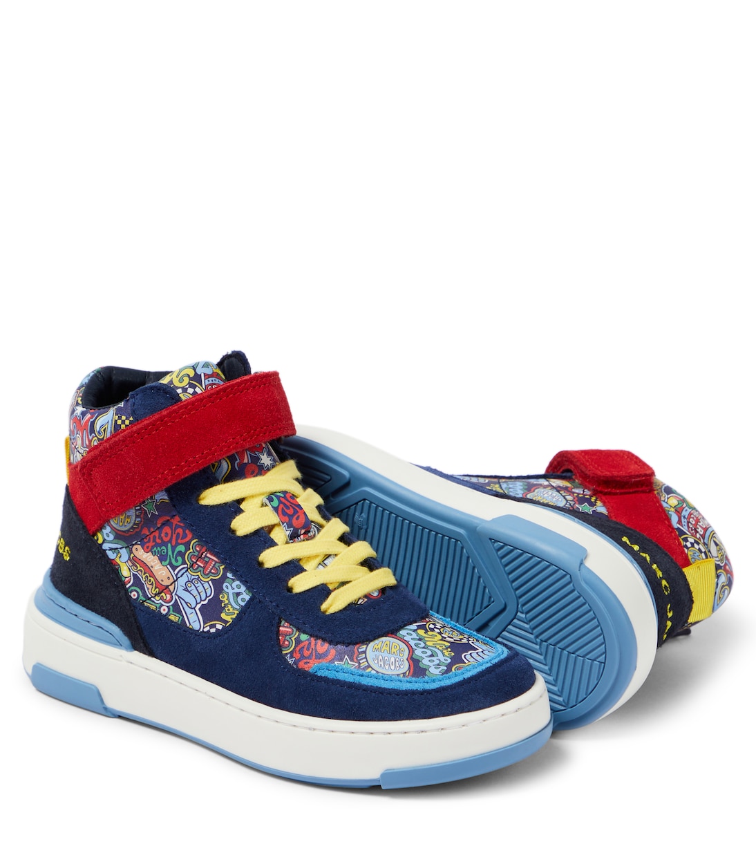 Sneakers in pelle e suede con stampa | Marc Jacobs Kids