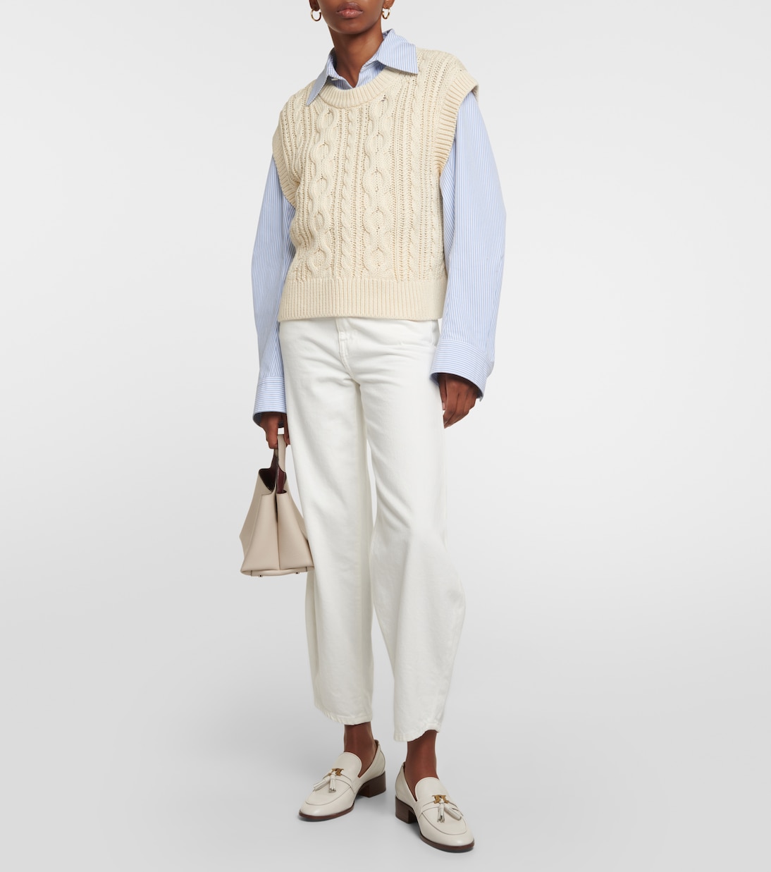 Hadden cable-knit sweater vest  | Velvet