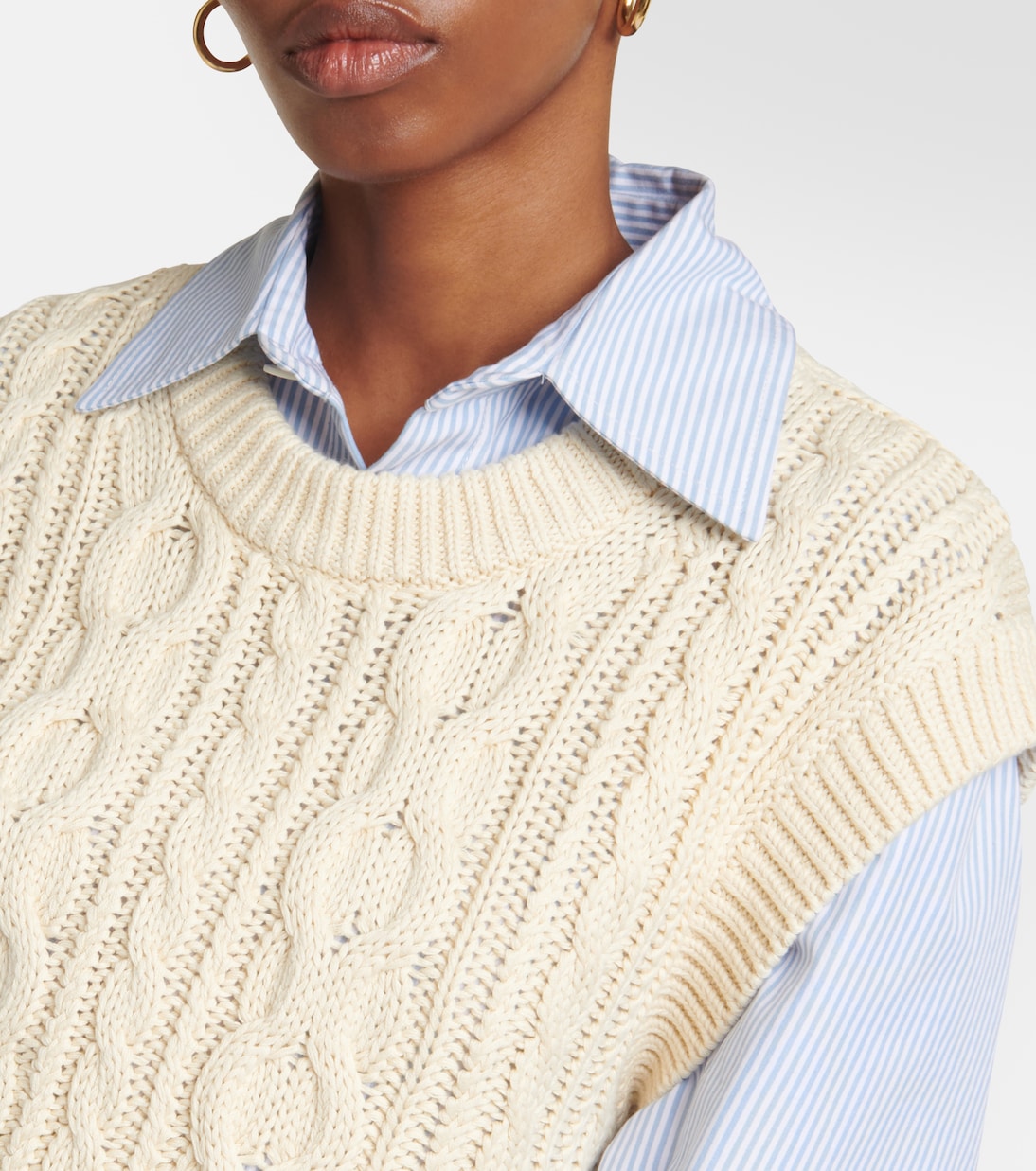 Hadden cable-knit sweater vest  | Velvet
