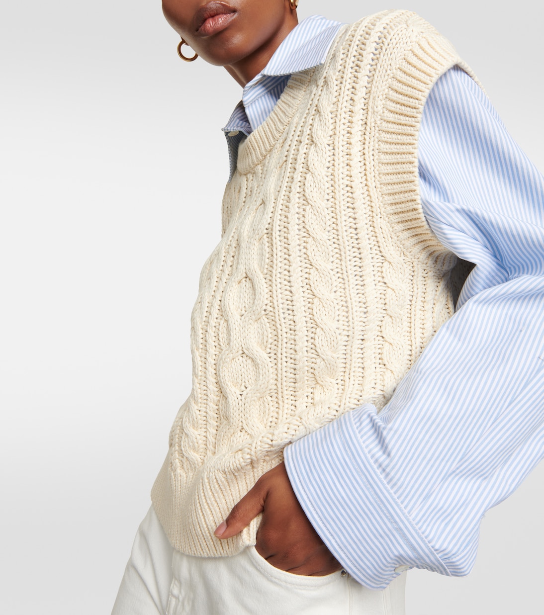 Hadden cable-knit sweater vest  | Velvet
