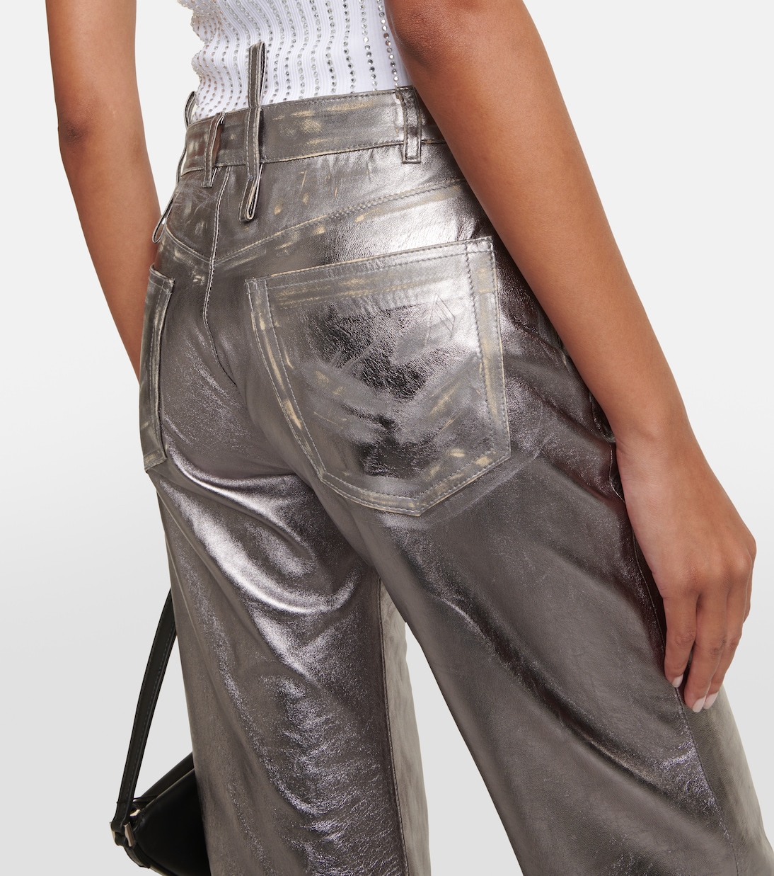 Pantaloni in pelle metallizzata | The Attico