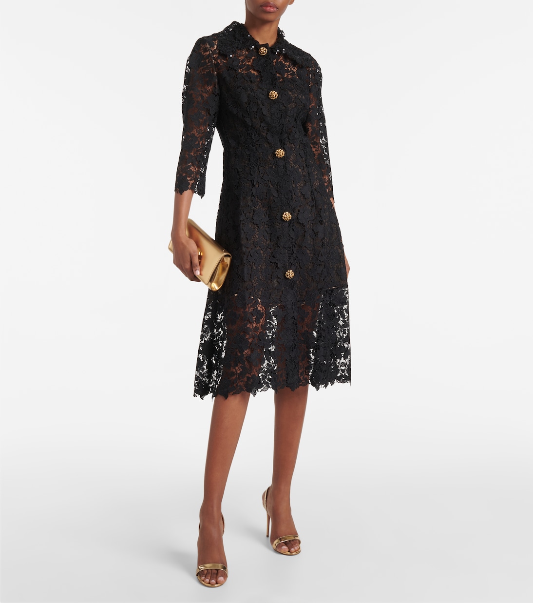 Vestido midi de encaje | Oscar de la Renta