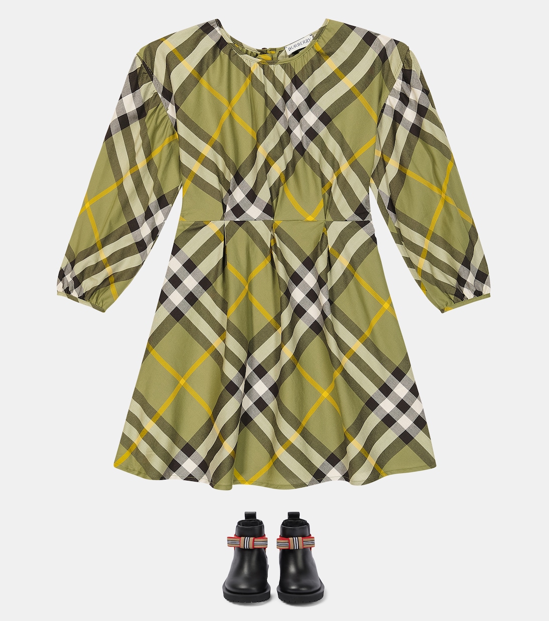 Vestido de algodón con Burberry Check | Burberry Kids