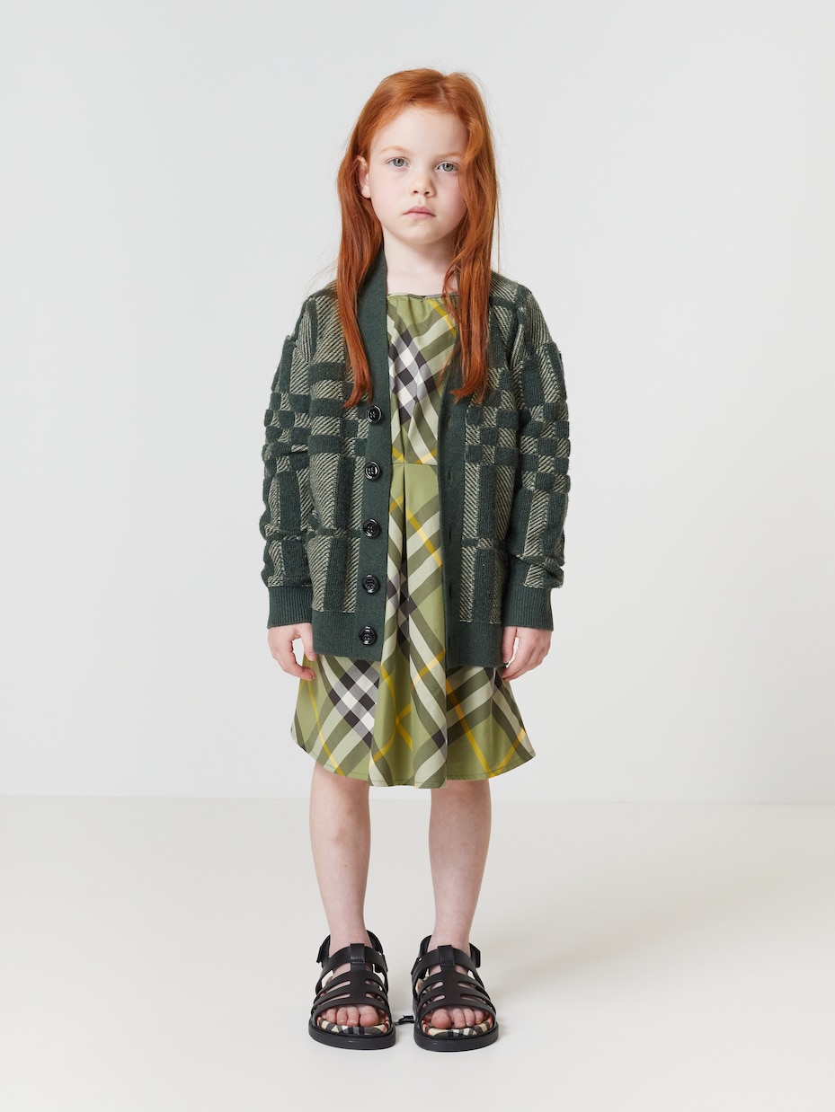 Vestido de algodón con Burberry Check | Burberry Kids