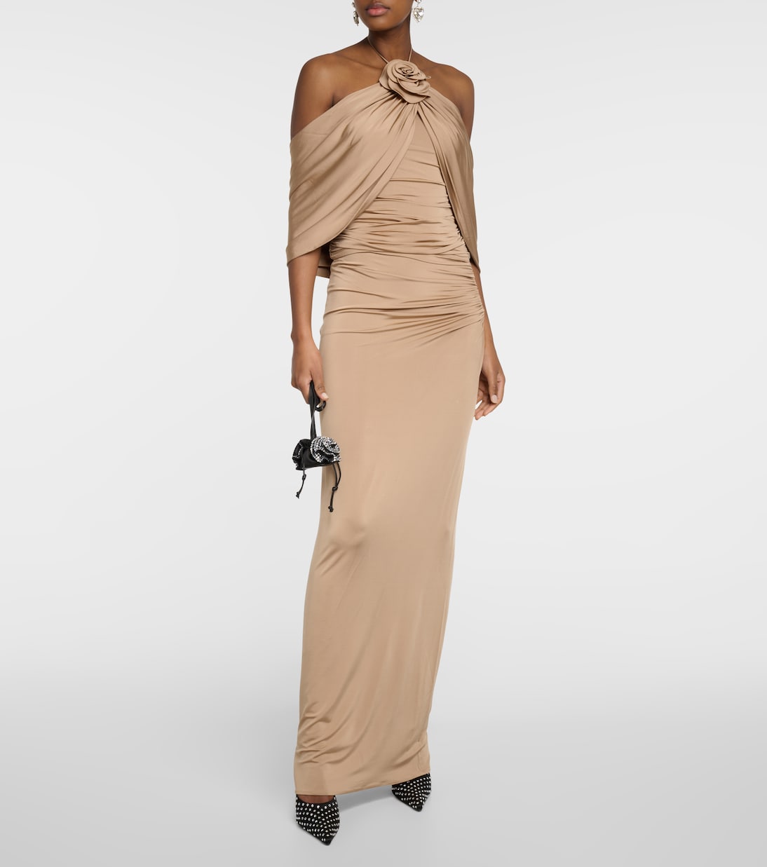 Floral-appliqué halterneck jersey top | Magda Butrym