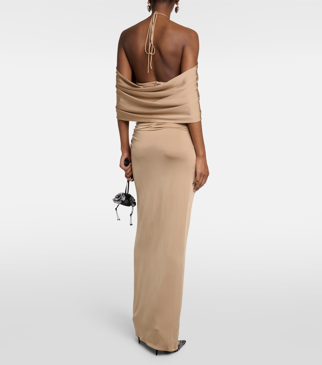 Floral-appliqué halterneck jersey top | Magda Butrym