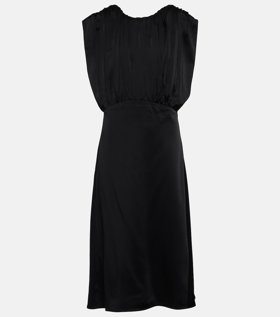 Vestido midi de satén drapeado | Jil Sander
