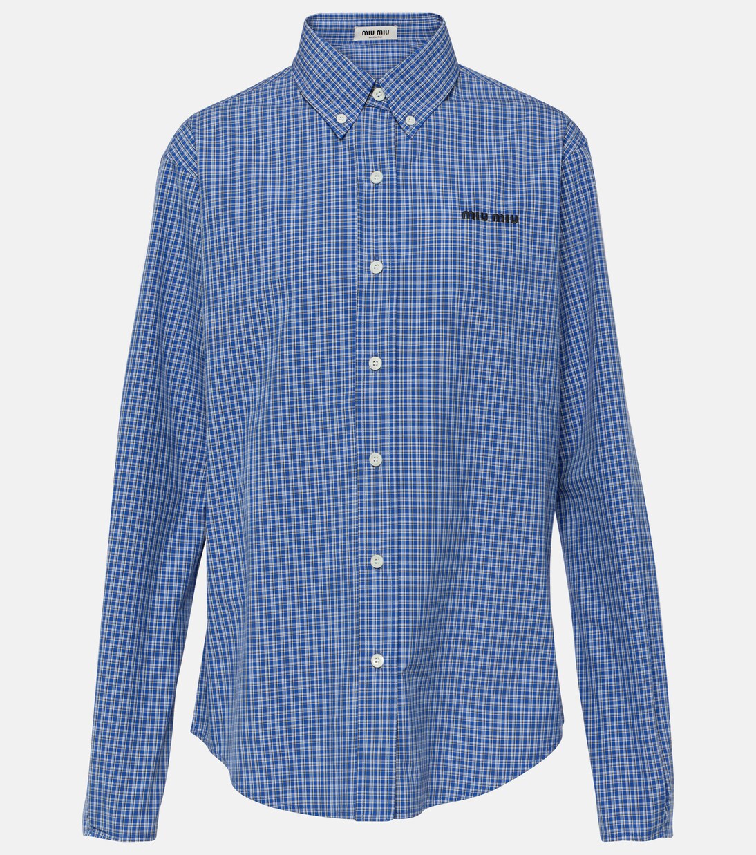 Logo cotton poplin shirt | Miu Miu
