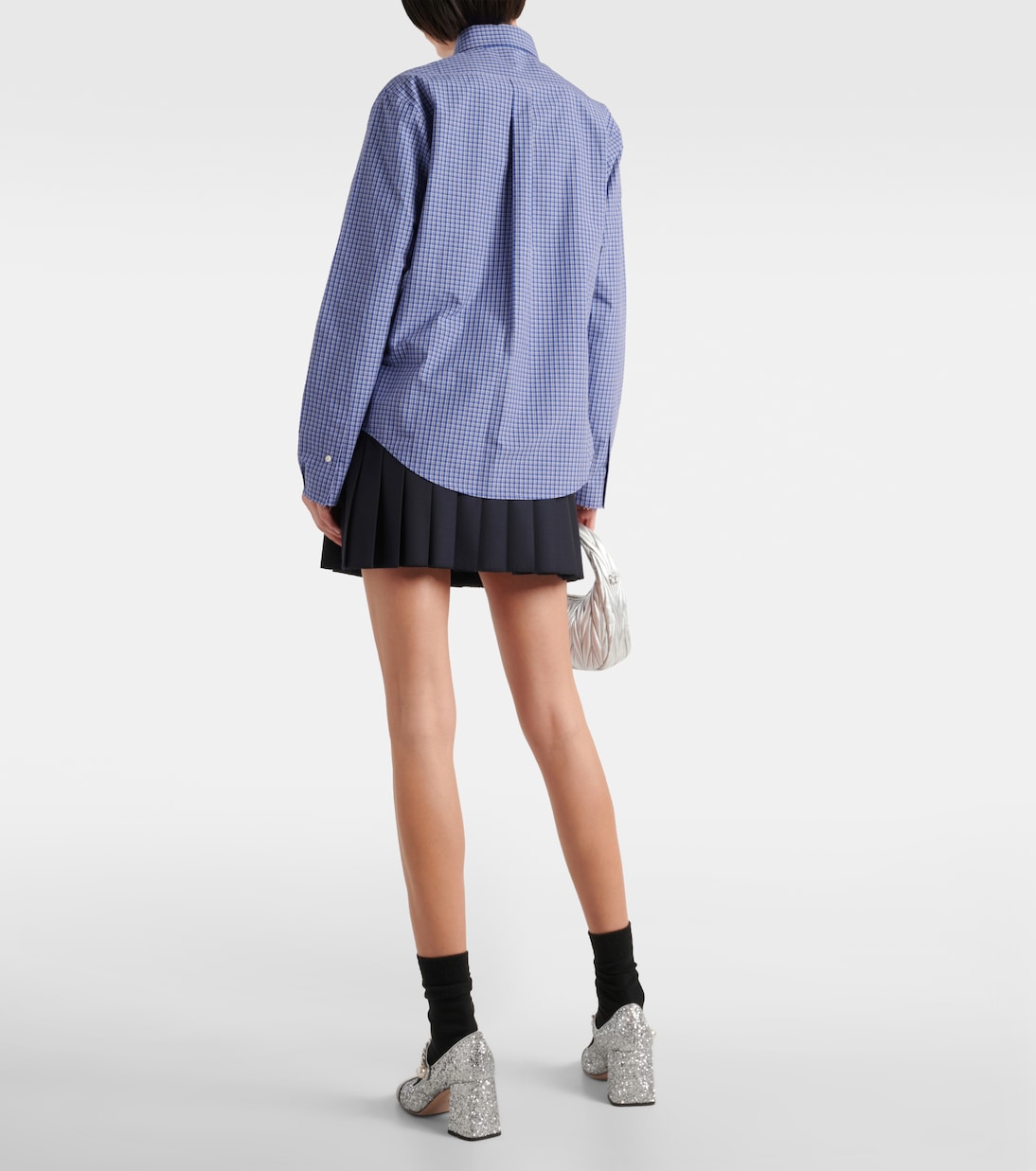 Logo cotton poplin shirt | Miu Miu