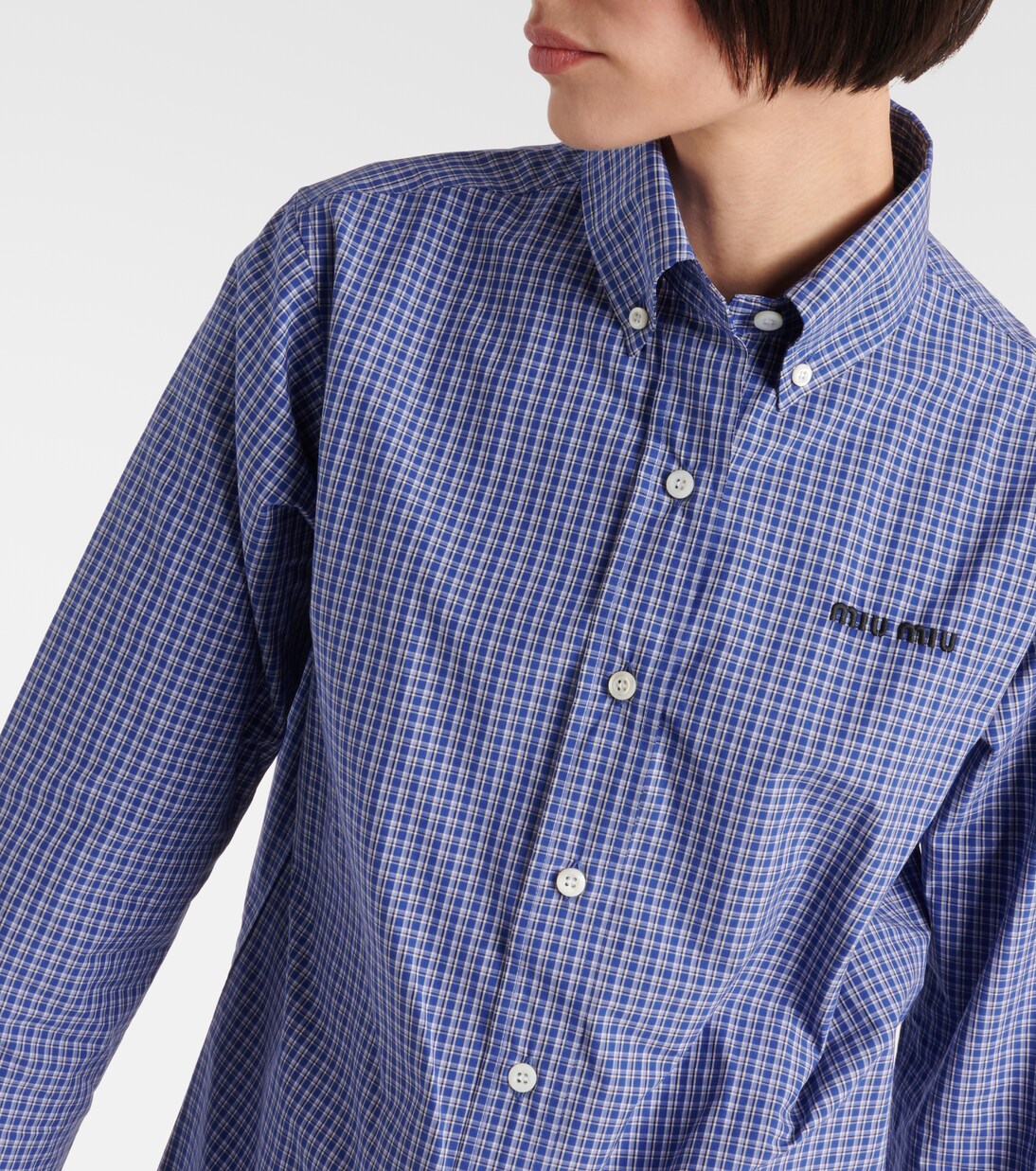 Logo cotton poplin shirt | Miu Miu