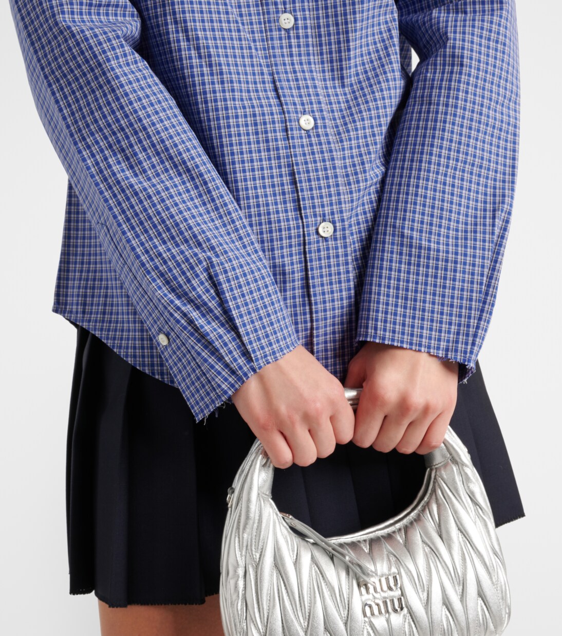 Logo cotton poplin shirt | Miu Miu