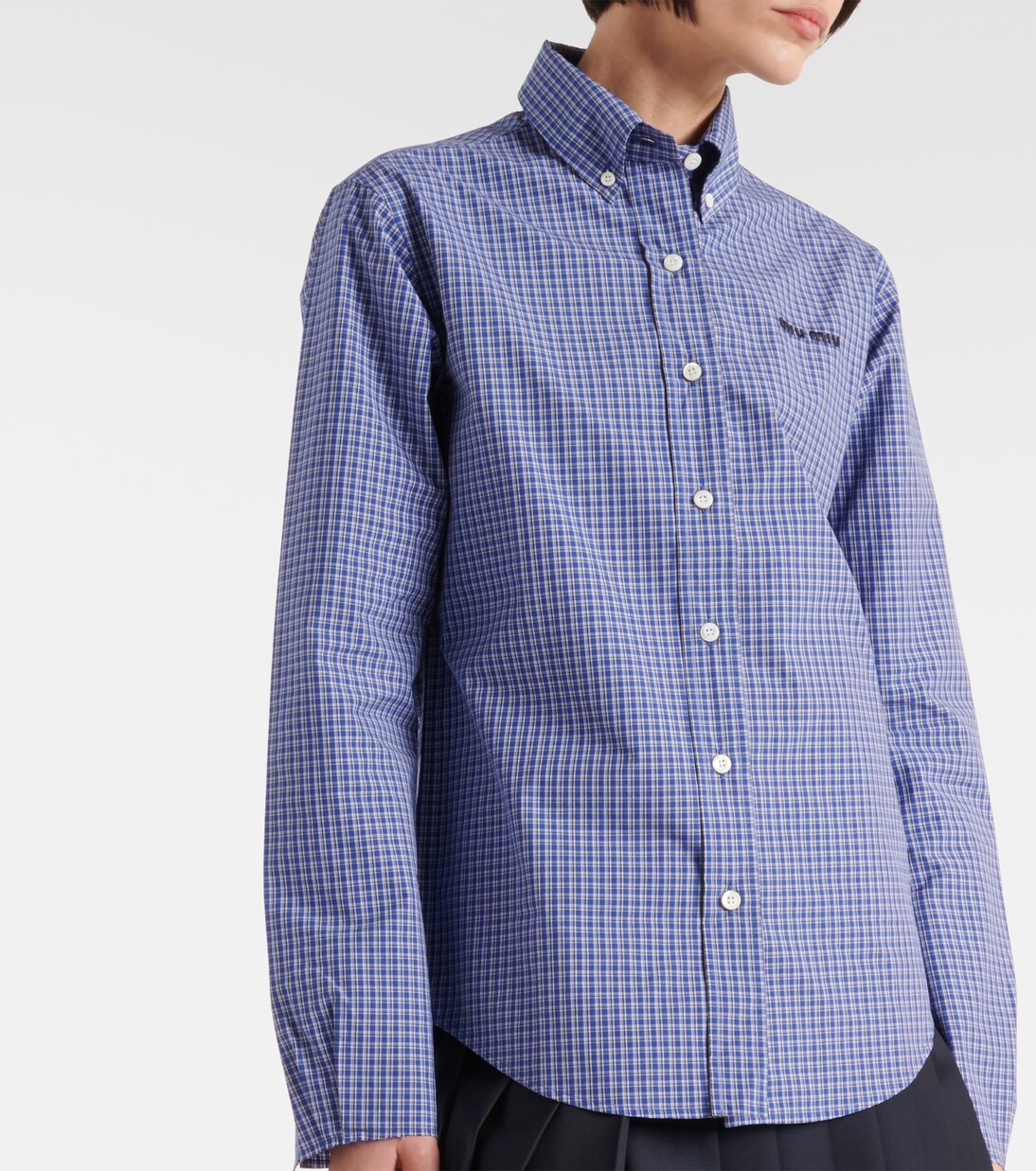 Logo cotton poplin shirt | Miu Miu