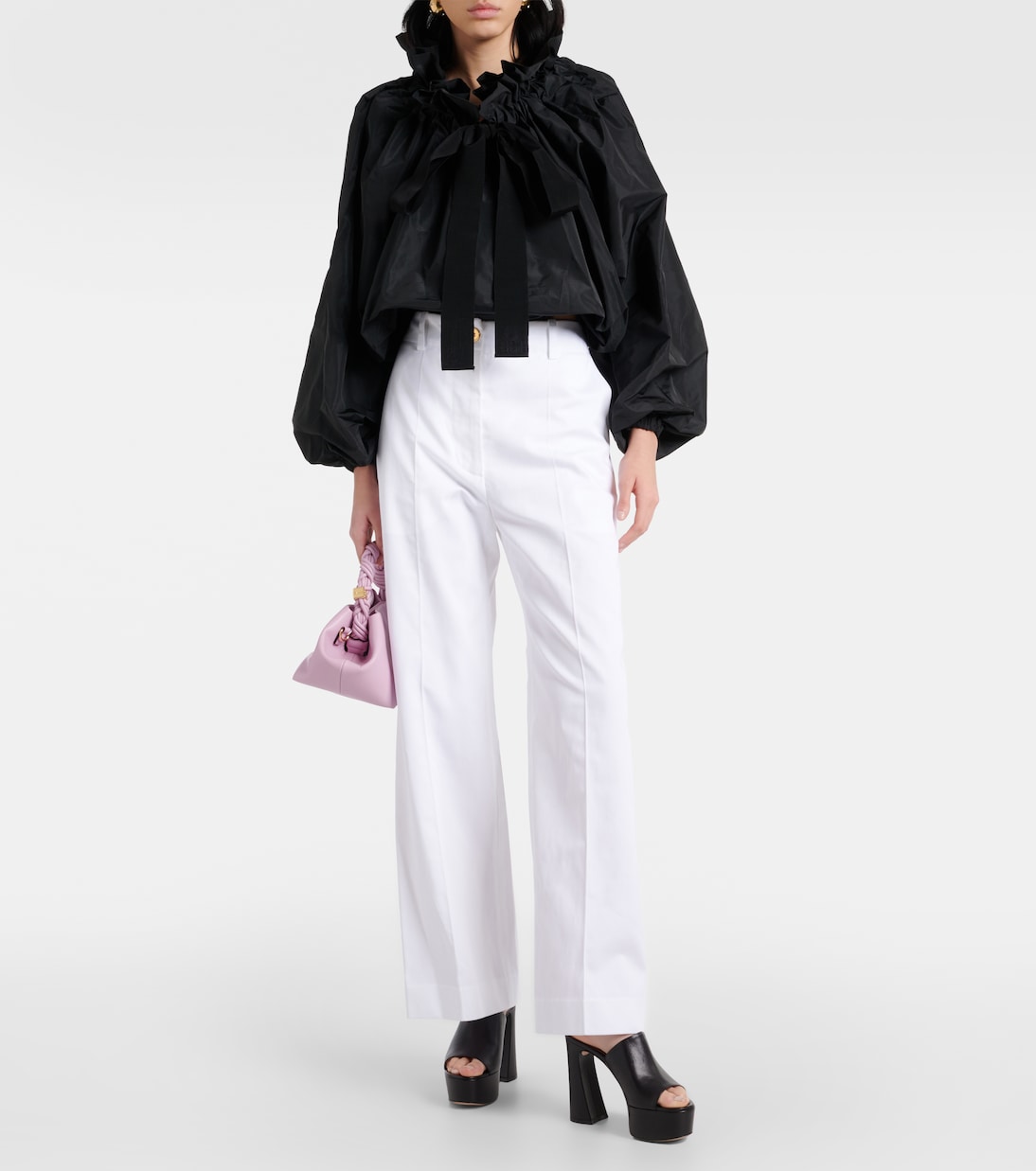 Pantaloni a gamba larga in cotone a vita alta | Patou