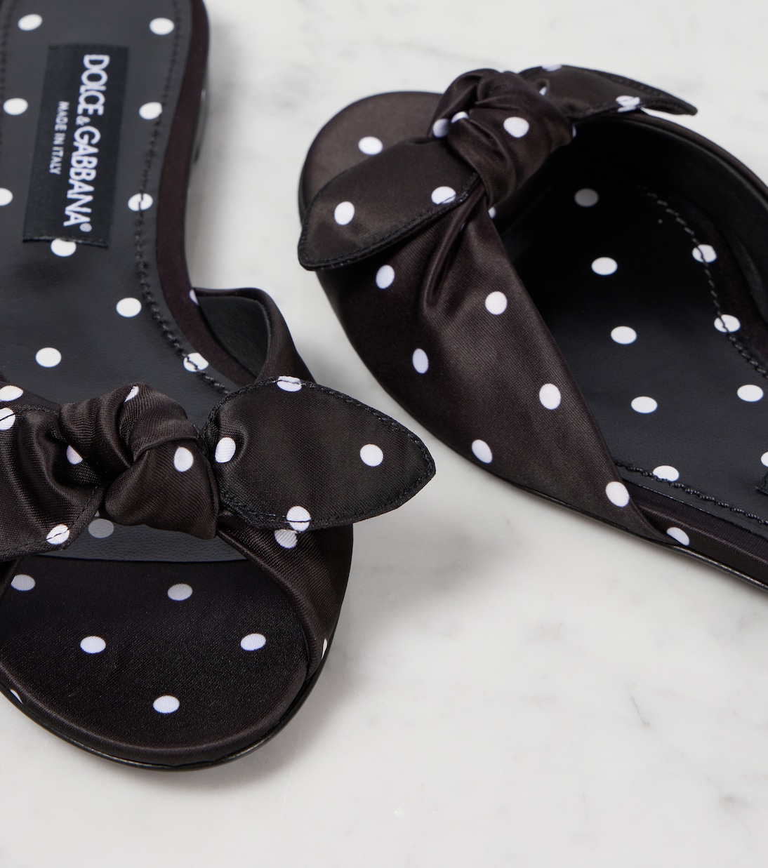 Mules en satin à pois | Dolce&Gabbana