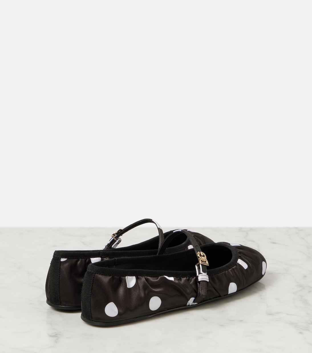 Ballerines Odette en satin à pois | Dolce&Gabbana