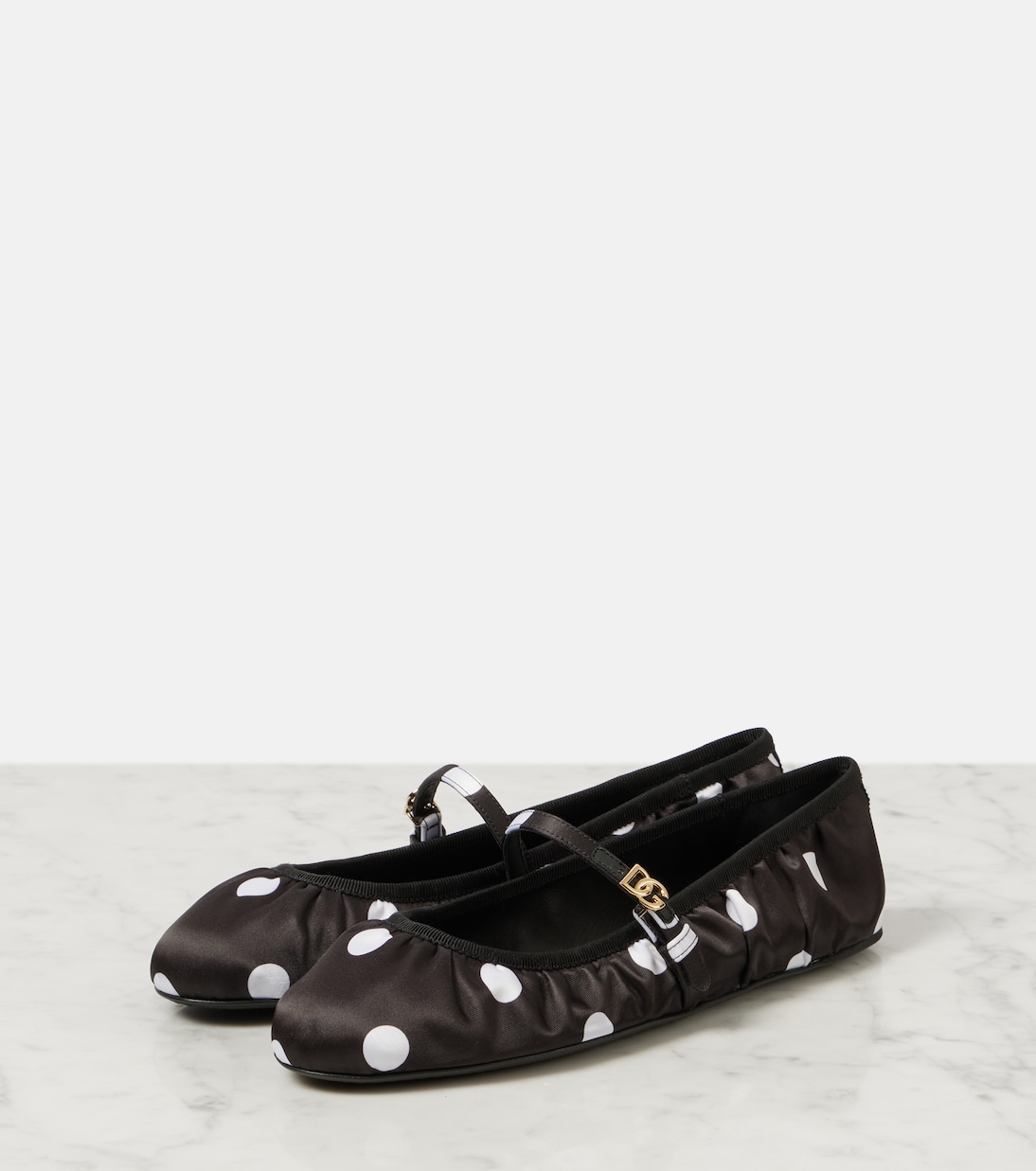 Ballerines Odette en satin à pois | Dolce&Gabbana