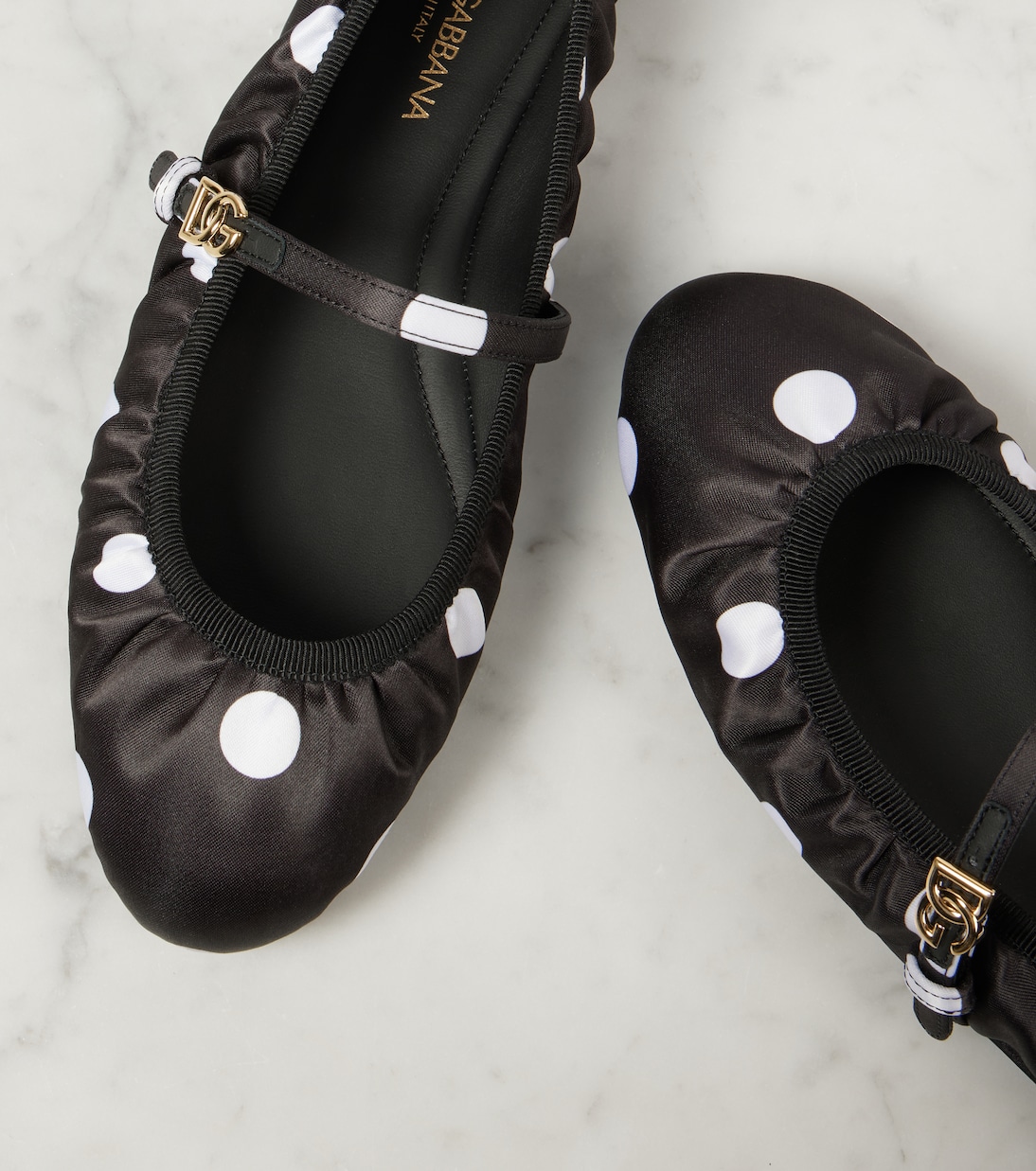 Ballerines Odette en satin à pois | Dolce&Gabbana
