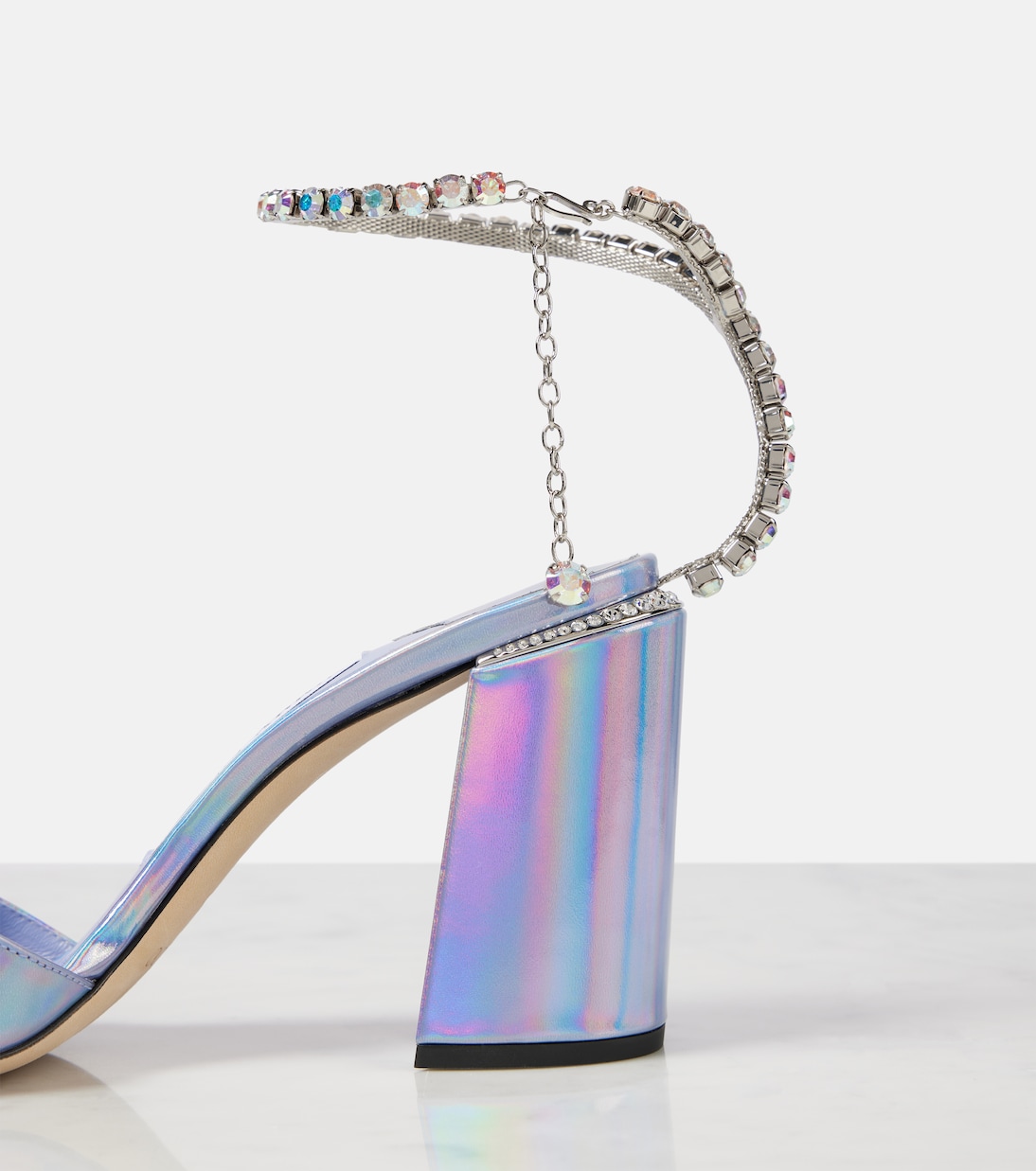 Sandales Saeda 85 en cuir métallisé | Jimmy Choo