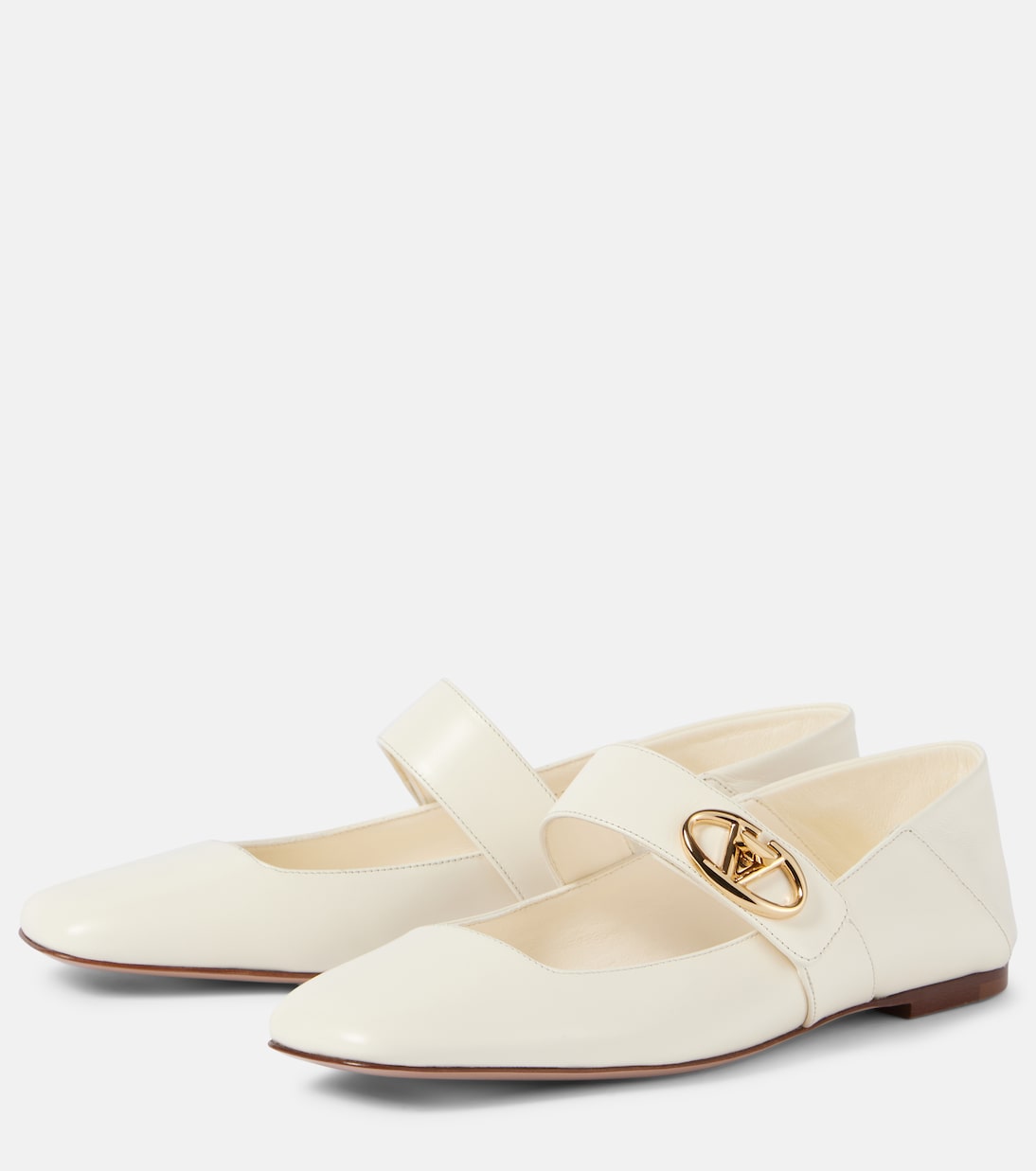 Mary-Jane-Ballerinas VLogo Locker aus Leder | Valentino Garavani