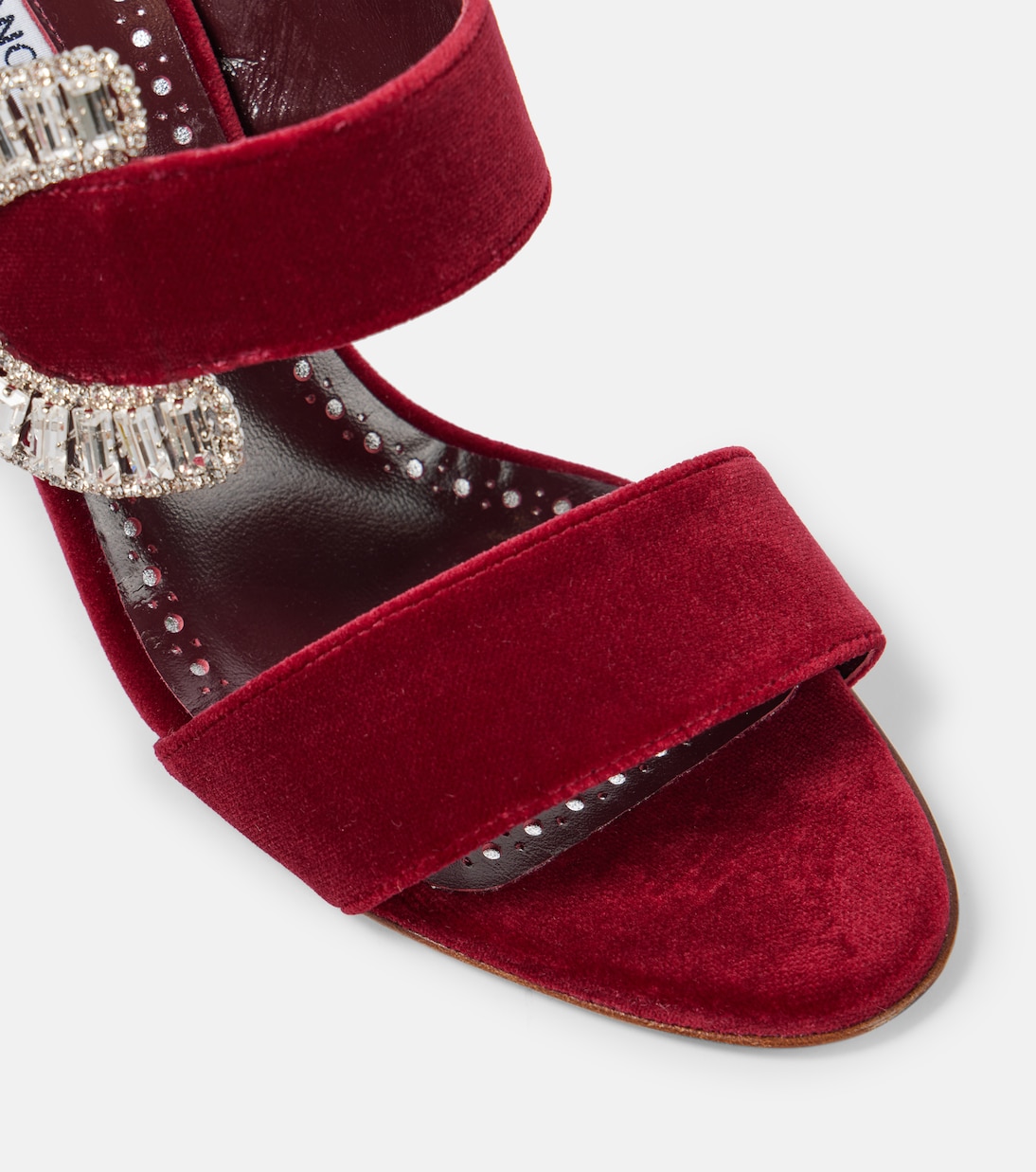 Mules Mermonia en velours à ornements | Manolo Blahnik