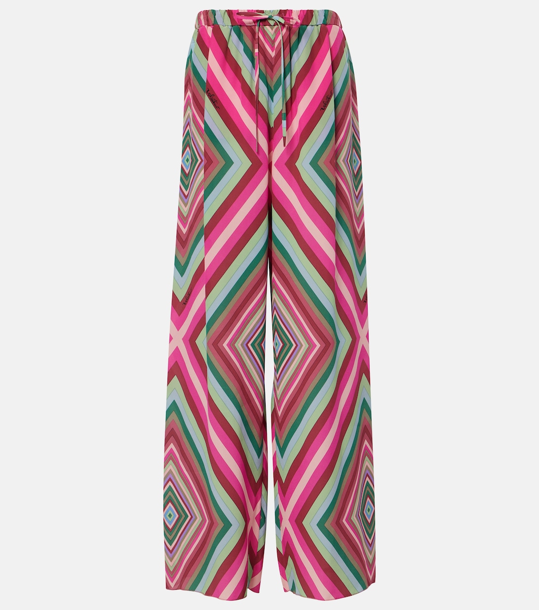 Pantalon ample imprimé en soie | Valentino