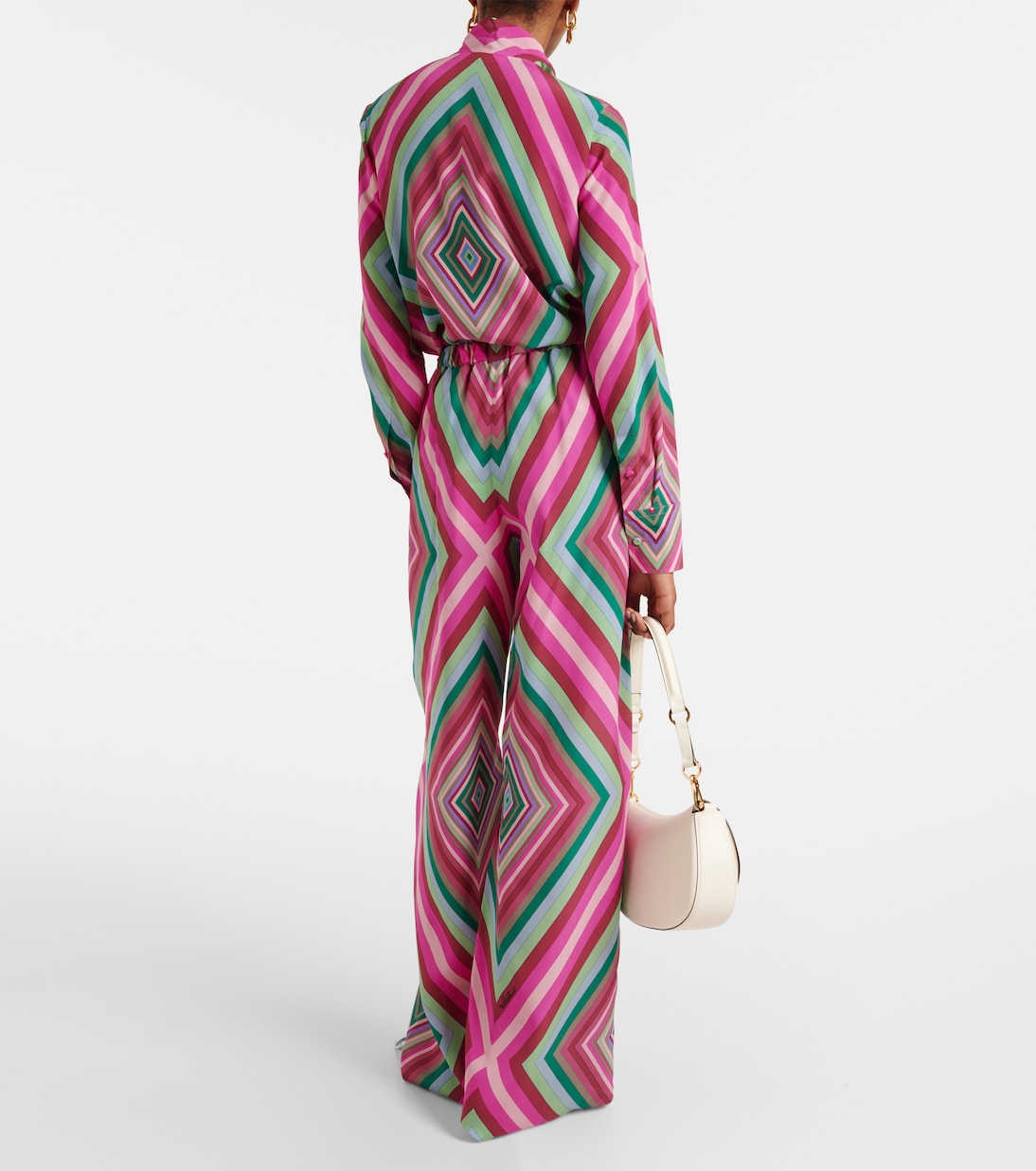 Pantalon ample imprimé en soie | Valentino