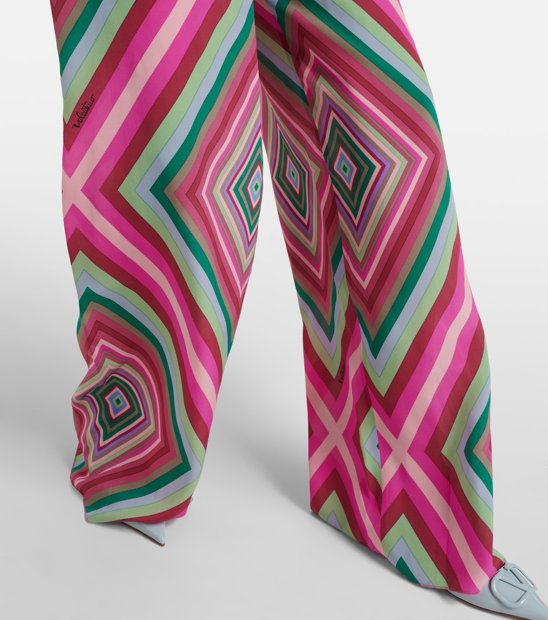 Pantalon ample imprimé en soie | Valentino