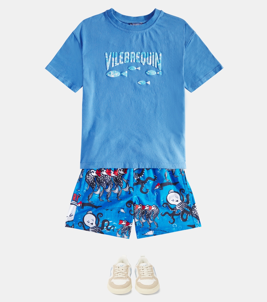 V-10 suede-trimmed leather sneakers | Veja Kids