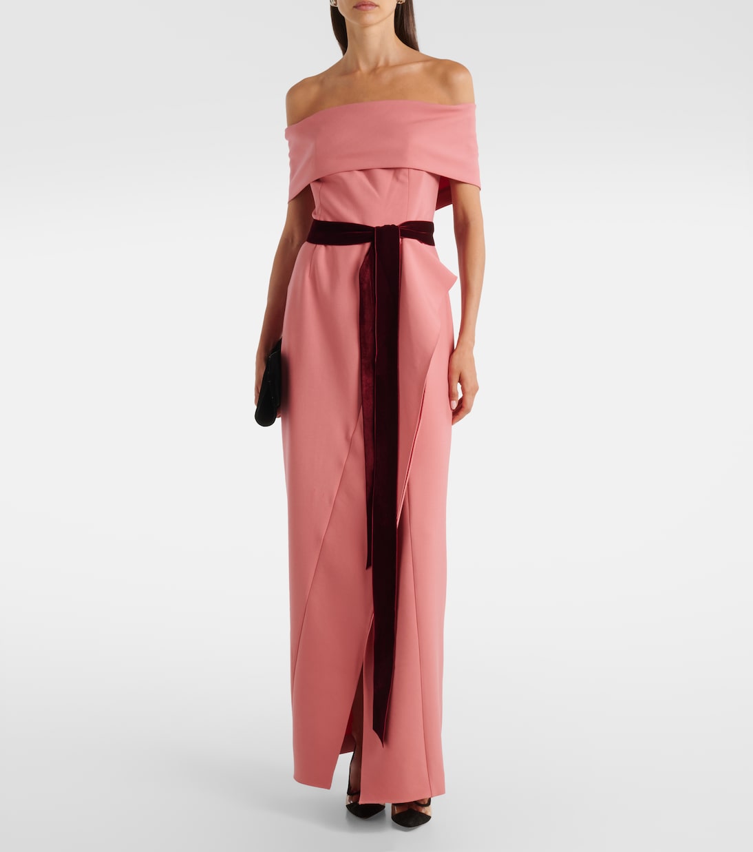 Off-Shoulder-Robe aus einem Wollgemisch | Oscar de la Renta