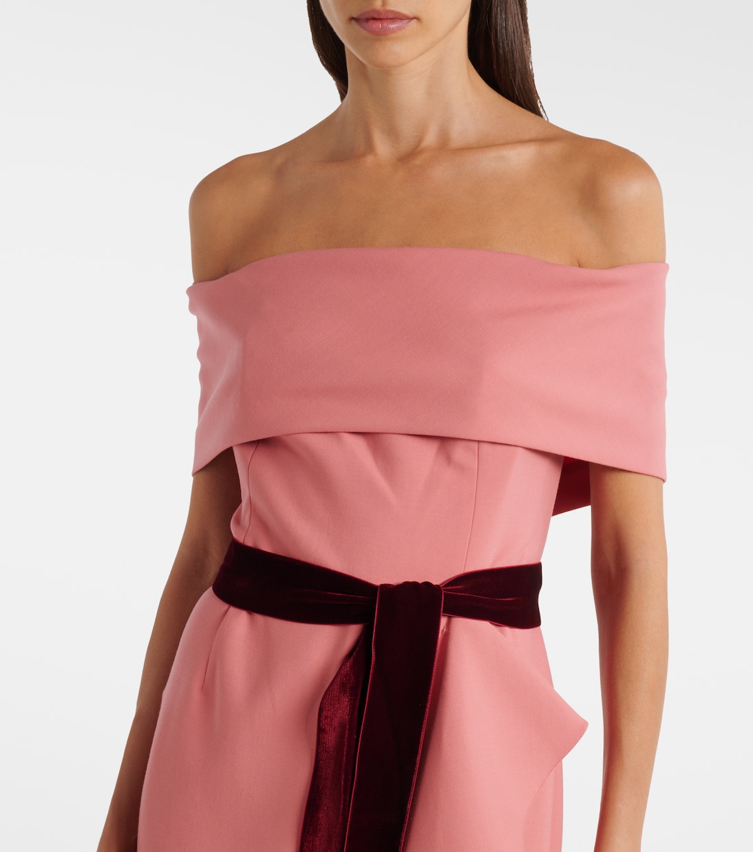 Off-Shoulder-Robe aus einem Wollgemisch | Oscar de la Renta