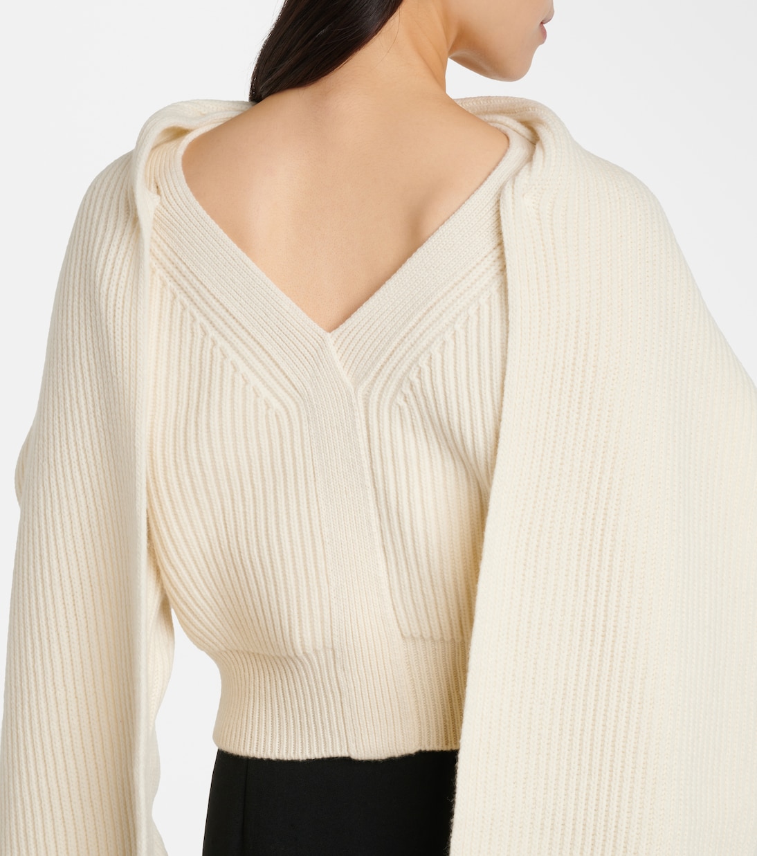 Pull raccourci en laine et cachemire | Erdem